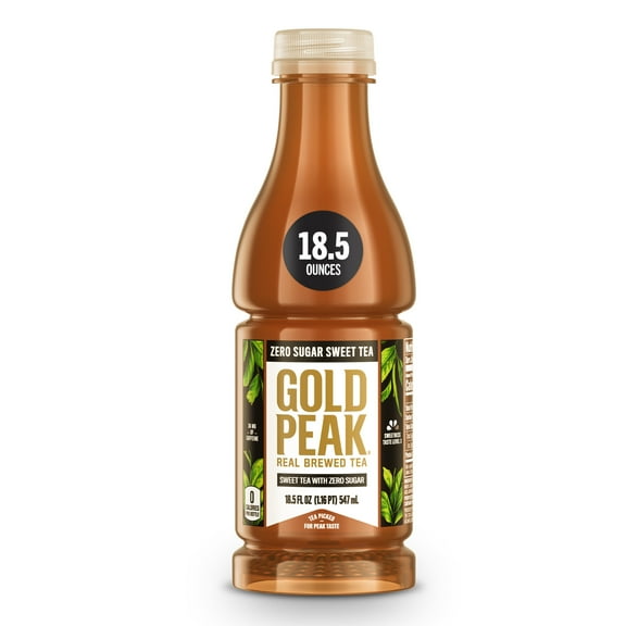Gold Peak Iced Tea, Zero Sugar Sweet Tea, 18.5 fl oz Bottle