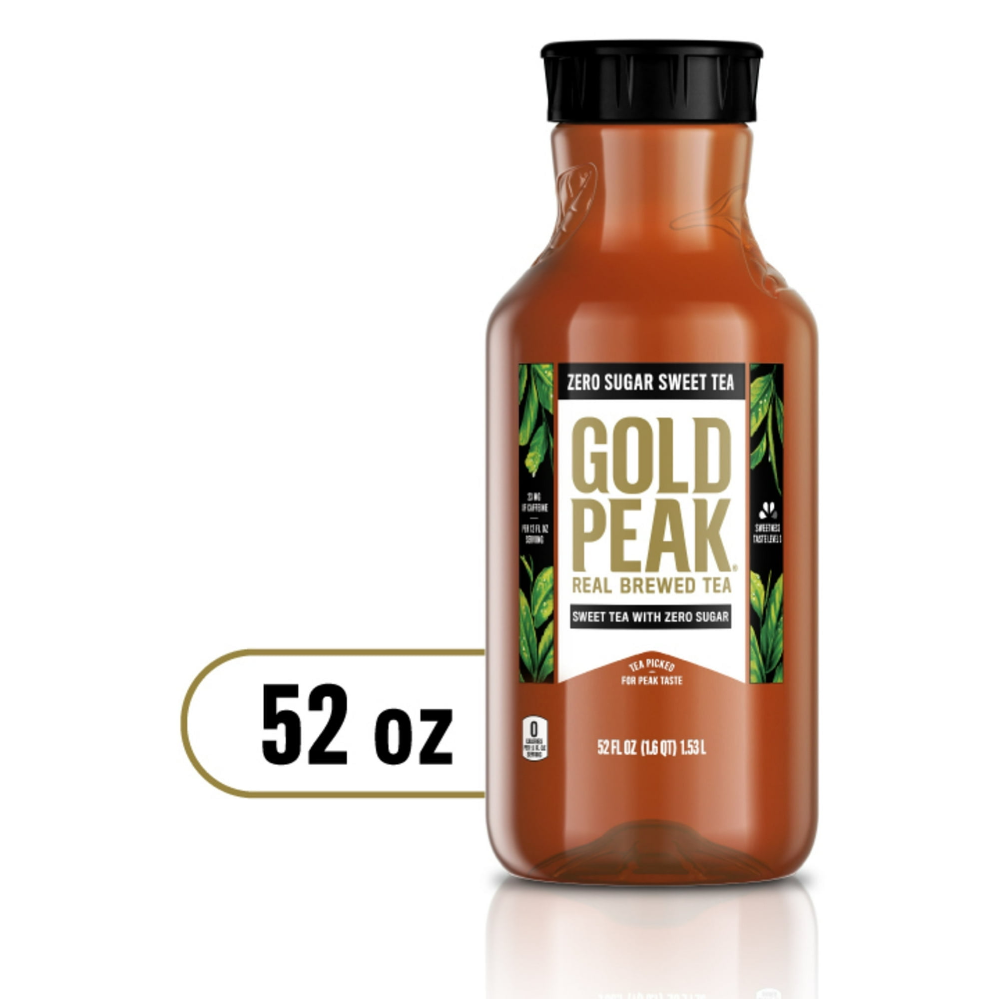 Gold Peak Real Brewed Tea Zero Sugar, Diet Iced Tea Drink, 52 fl oz