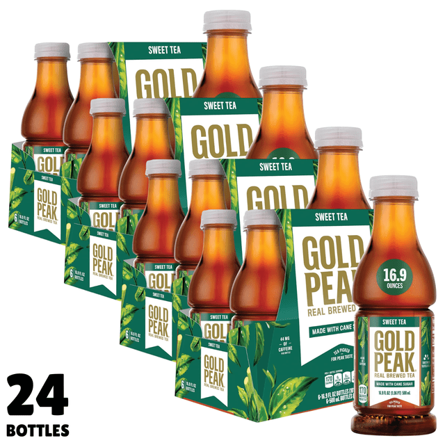 Gold Peak Sweet Tea 16.9 fl oz Bottles, 24 Pack Ready-to-Drink Iced Tea ...