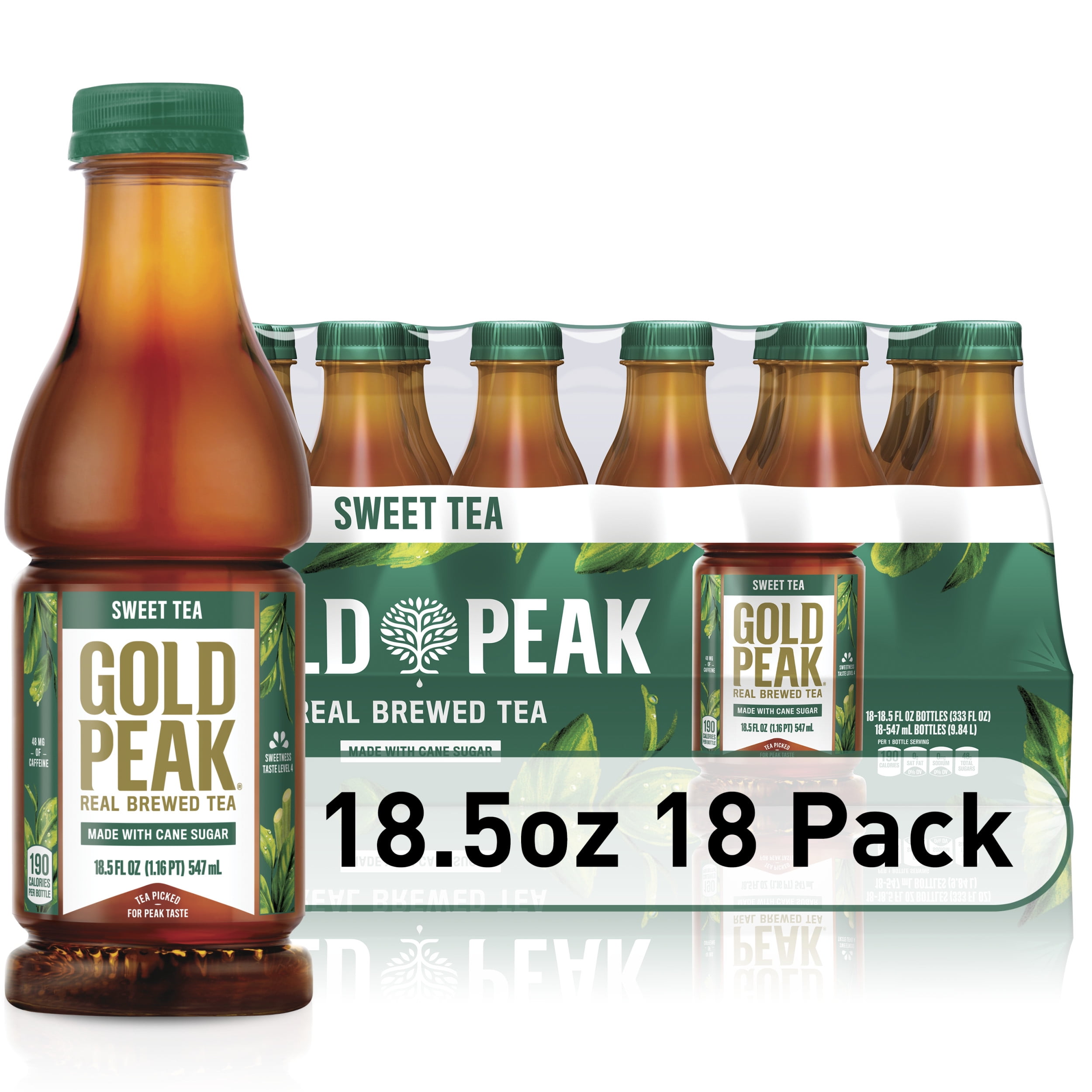 Golden Ice Tea Gold Peak Sweetened Black Iced Tea Drink, 18.5 fl oz, 18 Pack - Walmart.com