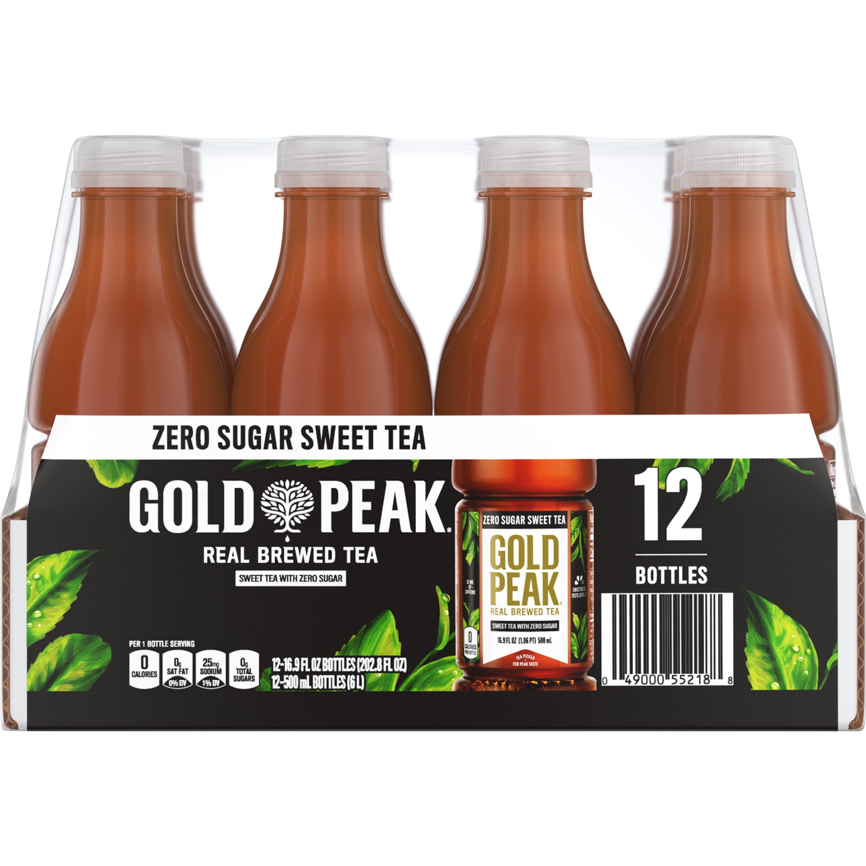 Gold Peak Zero Sugar Sweet Tea Bottles, 16.9 fl oz, 12 Pack
