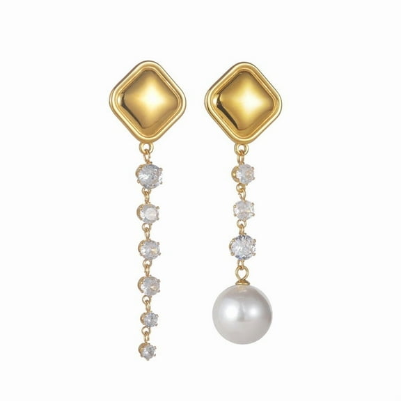 Gold Pearl Earring for Woman 14K Real Gold Plated Drop Earring Dainty Pearl Dangle Pearl Jewelry for Woman Gift