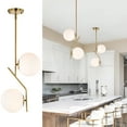 Modern Gold Pendant Lights Fixtures Globe 2Light Mid Century Modern