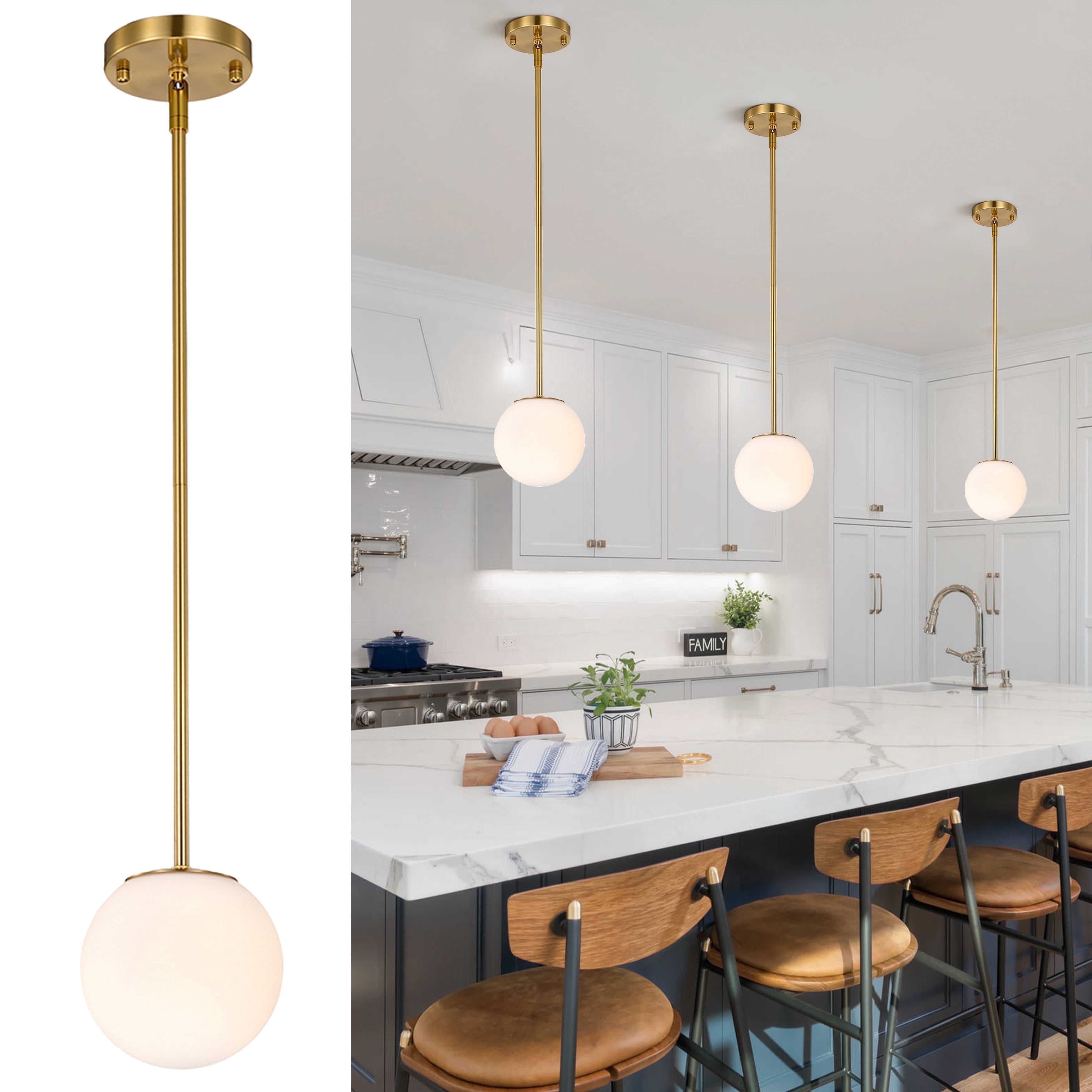 Fresh Look at Gold Modern Pendant Light Milk Glass Globe Pendant Light Fixtures