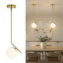 ASHOP Modern Gold Pendant Light Mid Century Glass Globe for Kitchen Island Bedroom Foyer Hallway