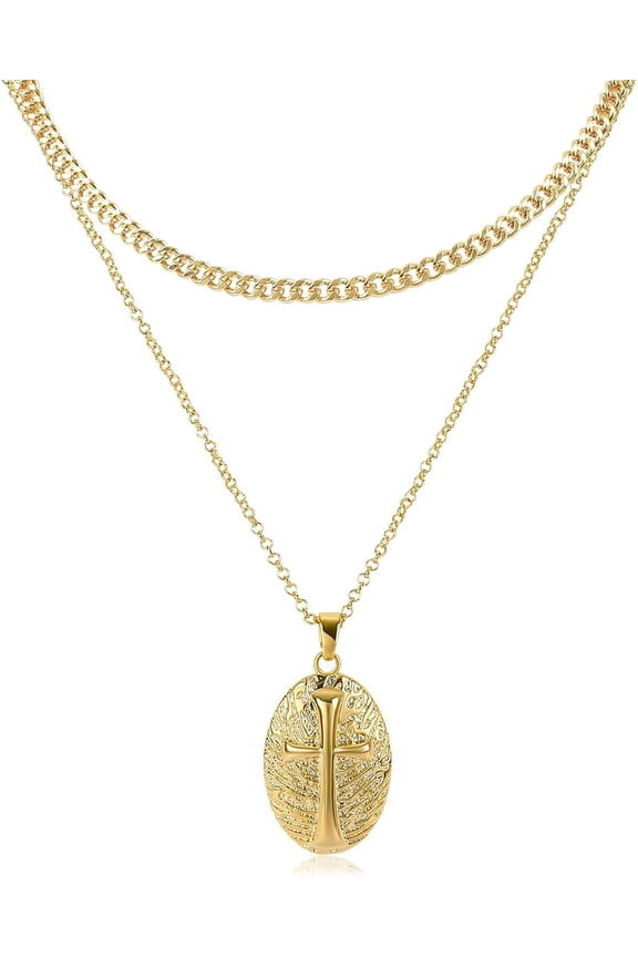 Gold Pendant Necklace For Women 14K Gold Plated Coin Pendant Necklace Adjustable Chain Disc Round Charm Initial Statement Necklace Trendy Jewelry Gift For Her[o466]