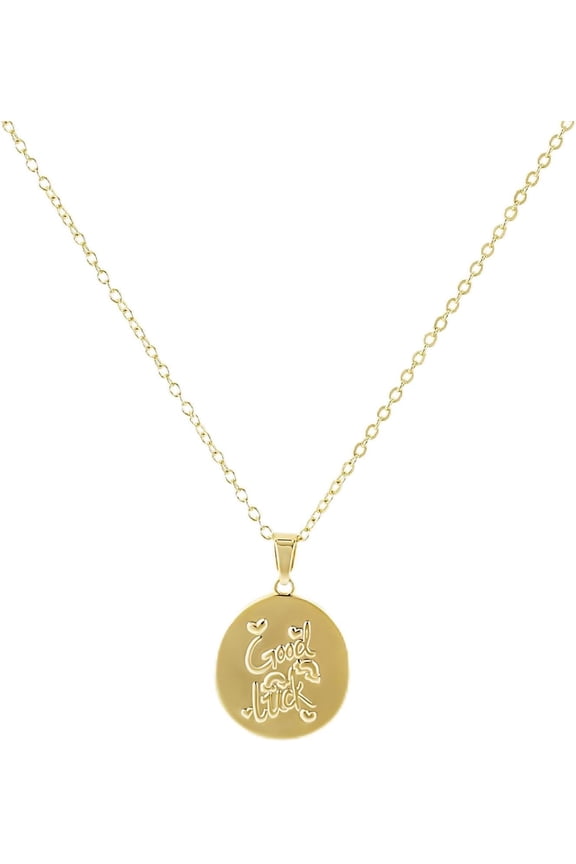 Gold Pendant Necklace For Women 14K Gold Plated Coin Pendant Necklace Adjustable Chain Disc Round Charm Initial Statement Necklace Trendy Jewelry Gift For Her[o480]