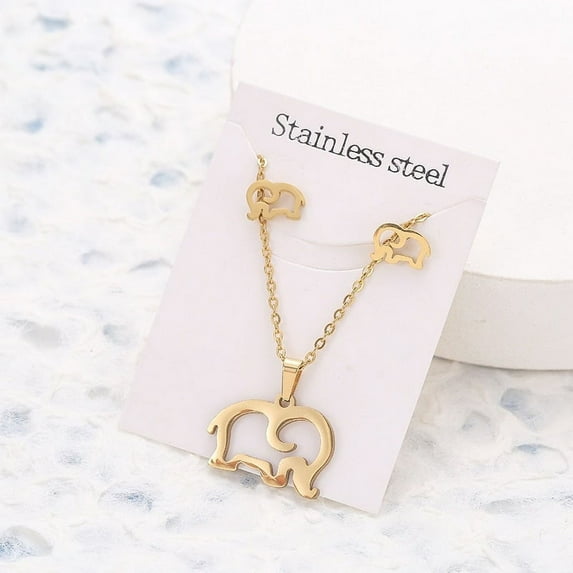 Gold Pendant Necklace and Earring Set in Multiple Designs and Patterns