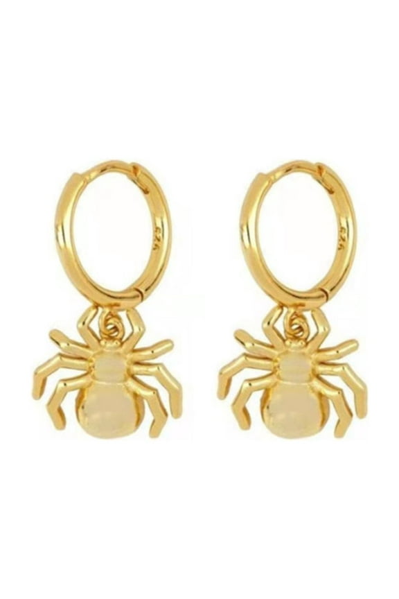 Gold Personalized Spider Huggie Hoop Earrings Animal Drop Dangle Earring Wrap Cuffs for Women