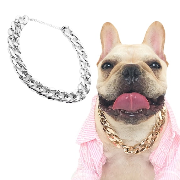 Gold Pet Accessories Hop Chains Kit for Dogs - Stylish Necklace and Leash Cuban Chain Set