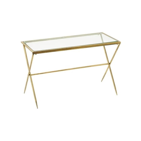 Gold Petite Coffee Table with Glass Top