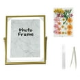 thumbnail image 1 of Gold Picture Frame Set 4x6" Dried Flowers and Tweezer, Clear Glass Frame for Pressed Flowers, Pressed Flower Frames for Handicrafts, Photo or Other Flat Items, 1 of 9