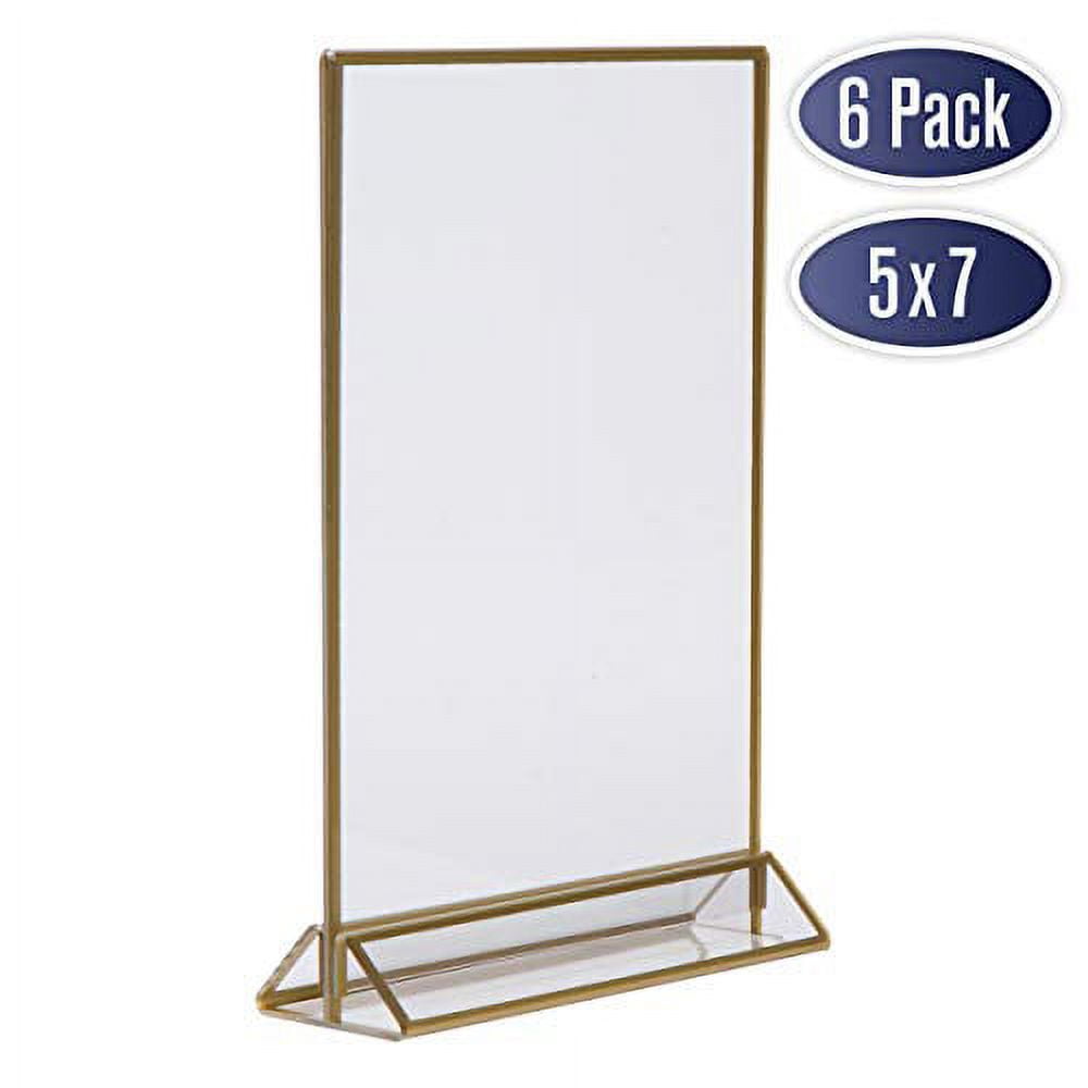 Gold Picture Frames Double Sided 6 Pack 5x7 Acrylic Gold Table