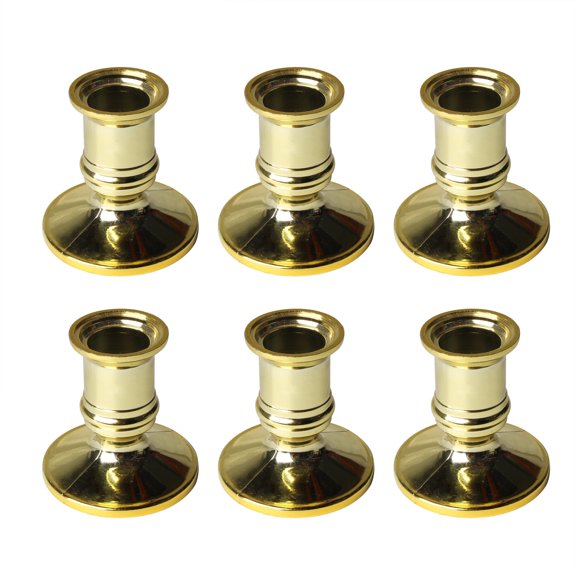 Gold Pillar Candle Base Taper Candle Holder Candlestick Gold Plated Plastic Wedding Candle Holder Decoration Table Window Halloween Christmas Decor Decorative Party Dec