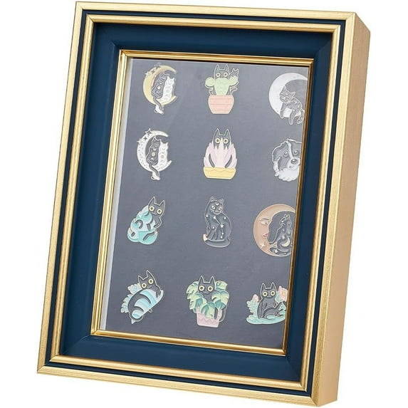 Gold Pin Display Shadow Box 6.7x2x8.7 Inch Pin Collection Display Frame ...