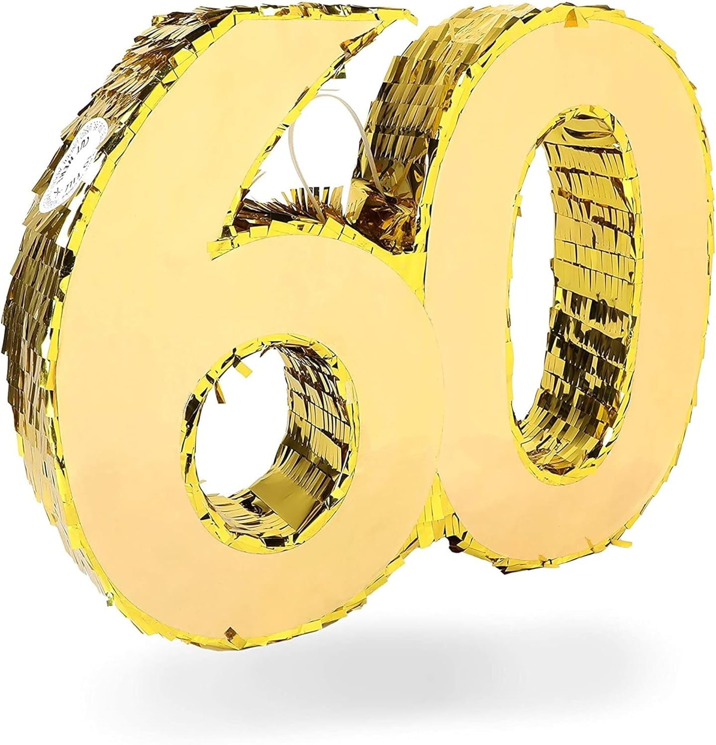 Gold Pinata for 60th Birthday Party Number 60 (16.5 X 13 3 in) Wood
