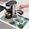 thumbnail image 1 of Gold Pineapple Dish Drying Mats for Kitchen Counter, Monstera Leaves Tropical Botanical White Wood Striped Absorbent Coffee Bar Mat with Non-slip Rubber Backed Quick Drying Dish Rack Pad 16"x24", 1 of 9