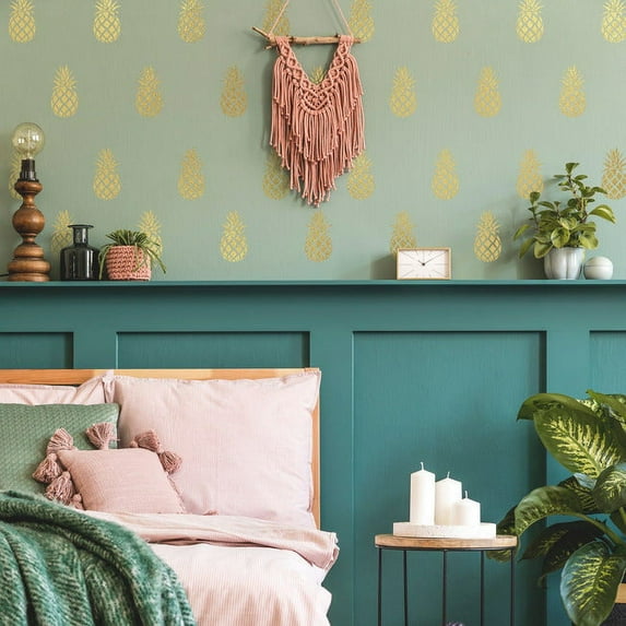 Gold Pineapple Peel And Stick Wall Decals