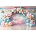 thumbnail image 1 of Gold Pink Balloon Arch Backdrops Child First One Birthday Photocall Background Photography Star Cloud Studio Photo Props, 1 of 8