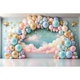 thumbnail image 1 of Gold Pink Balloon Arch Backdrops Child First One Birthday Photocall Background Photography Star Cloud Studio Photo Props, 1 of 8