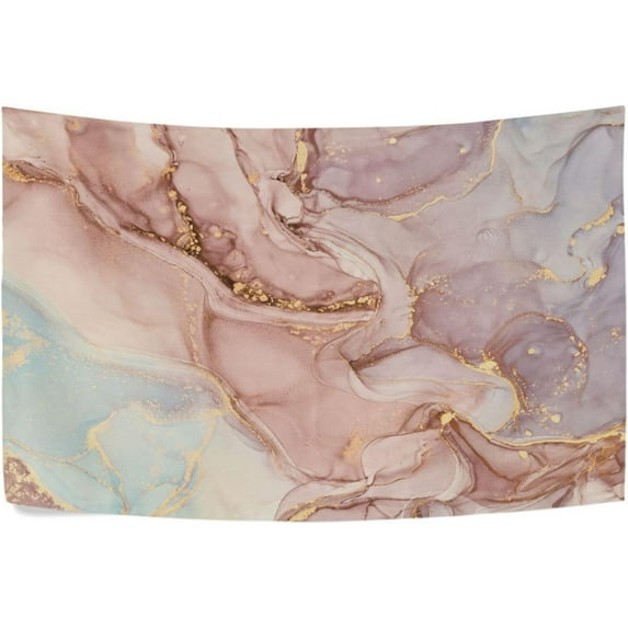 Gold Pink Marble Texture Tapestry Wall Hanging Tapestries Happy Colorful Hippie Psychedelic Art Polyester Carpet Wall Decorative for Living Room Bedroom 80x60inch Gift Decor