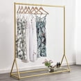 thumbnail image 1 of Gold Pipe Clothing Racks Freestanding  Modern Metal Clothes Rack Heavy Duty  Easy Assemble Clothing Rack for Hanging Boutiques and Bedroom L, 1 of 2