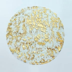 Gold Placemats Set of 50 Round 13 Inch Foil Mesh Pressed Bulk Disposable Fall Table Mates 50 Pack Gold Doilies for Dining Table Wedding Birthday Party Holiday Home Decoration