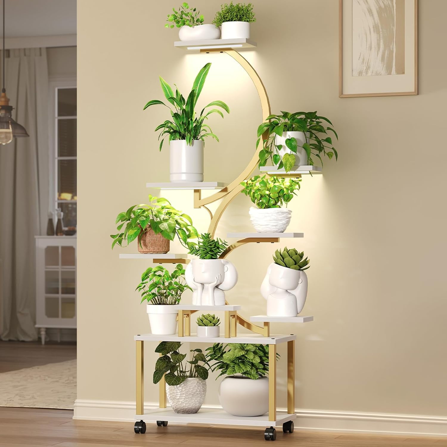 indoor planter stand Belleze 63" Indoor Plant Stand with Grow Lights