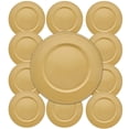 thumbnail image 1 of Gold Plastic Charger Plates with Beaded Rims 13in Decorative Round Plastic Service Plate for Home Dinner Party Weddings Christmas New year Holiday Party Table Decor Set of 12 & CUSTOM Storage Carrier, 1 of 7