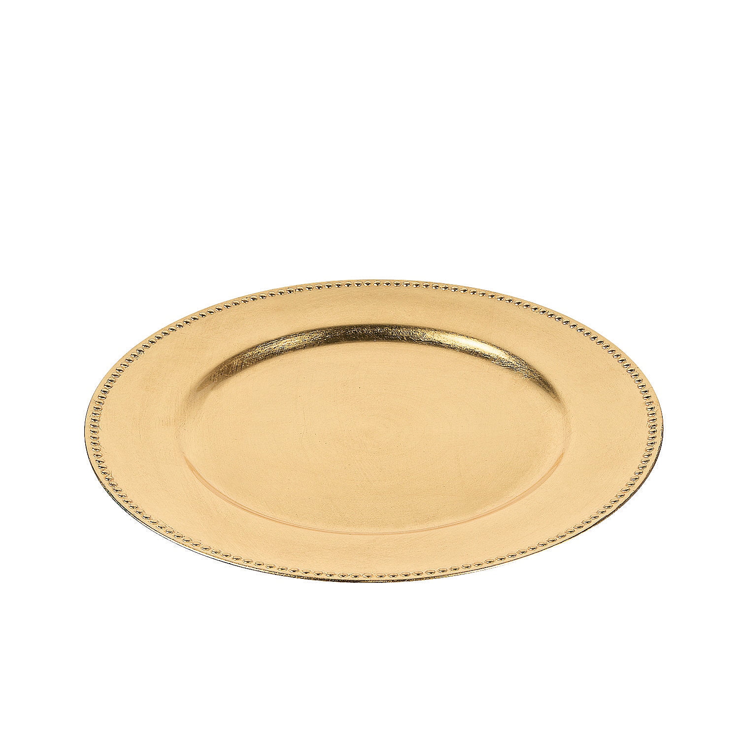 Antique Gold Plastic Charger Plates - Set of 6
