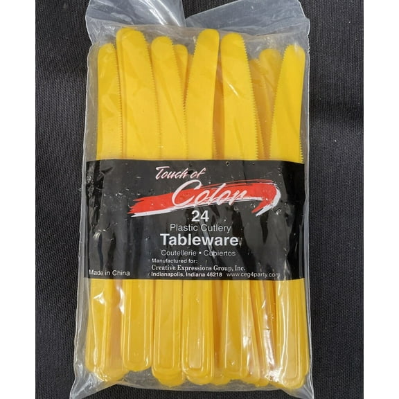 Gold Plastic Knives 24ct Disposable