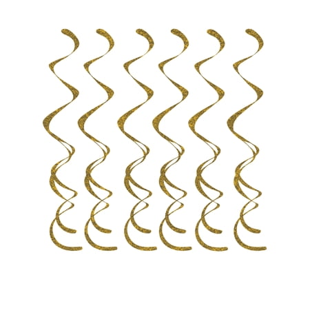 Gold Plastic Prismatic Dizzy Danglers Party Streamers 24" by Way to Celebrate