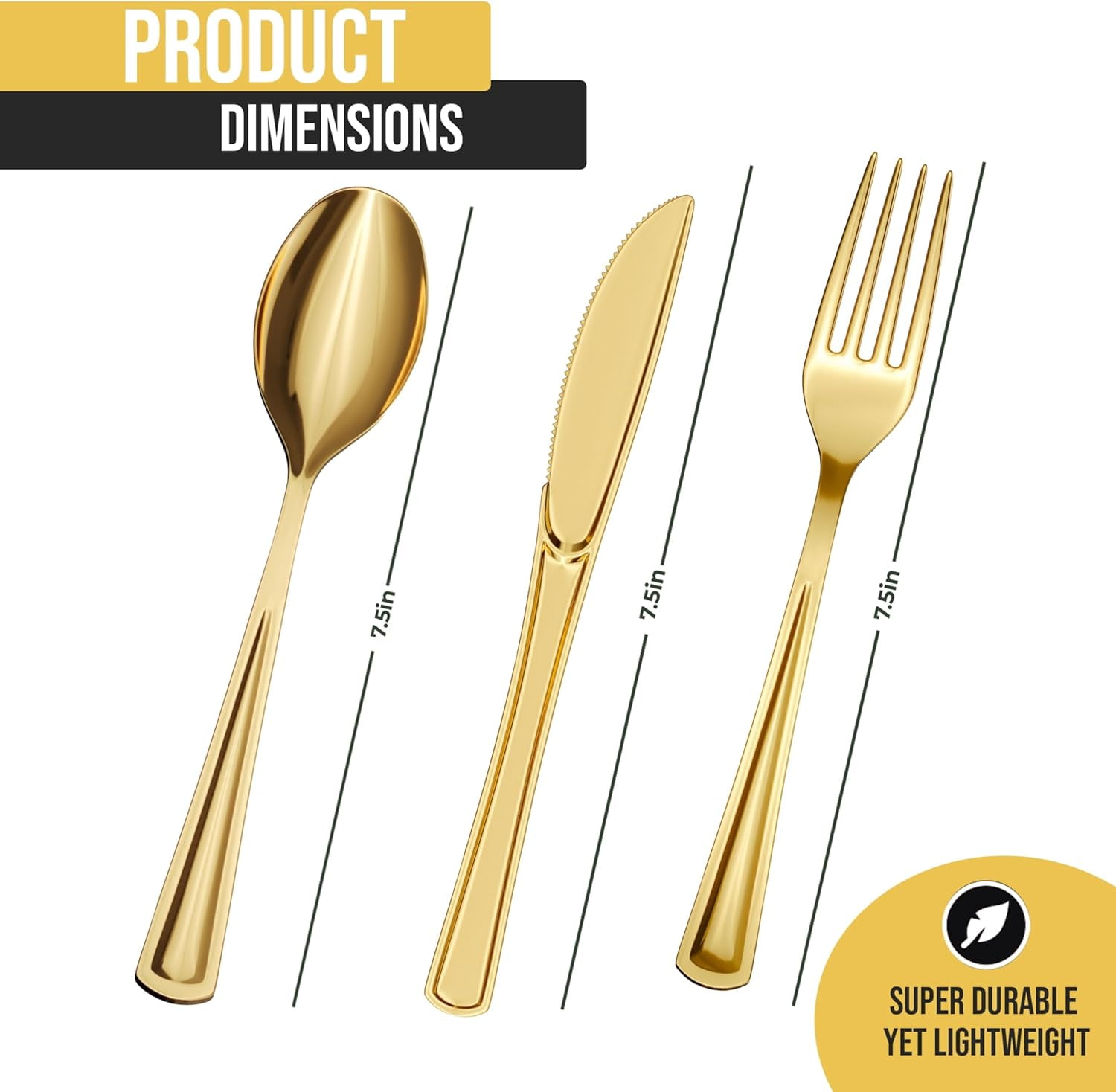 Gold Plastic Silverware Heavy Duty 480 Pcs - 240 Gold Plastic Forks ...