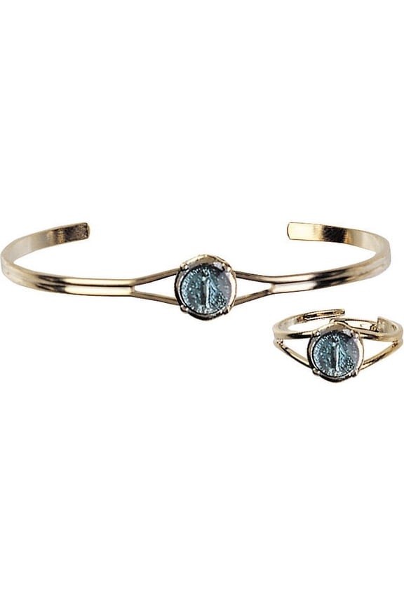 Gold Plate Miraculous Communion Bracelet/Ring Set