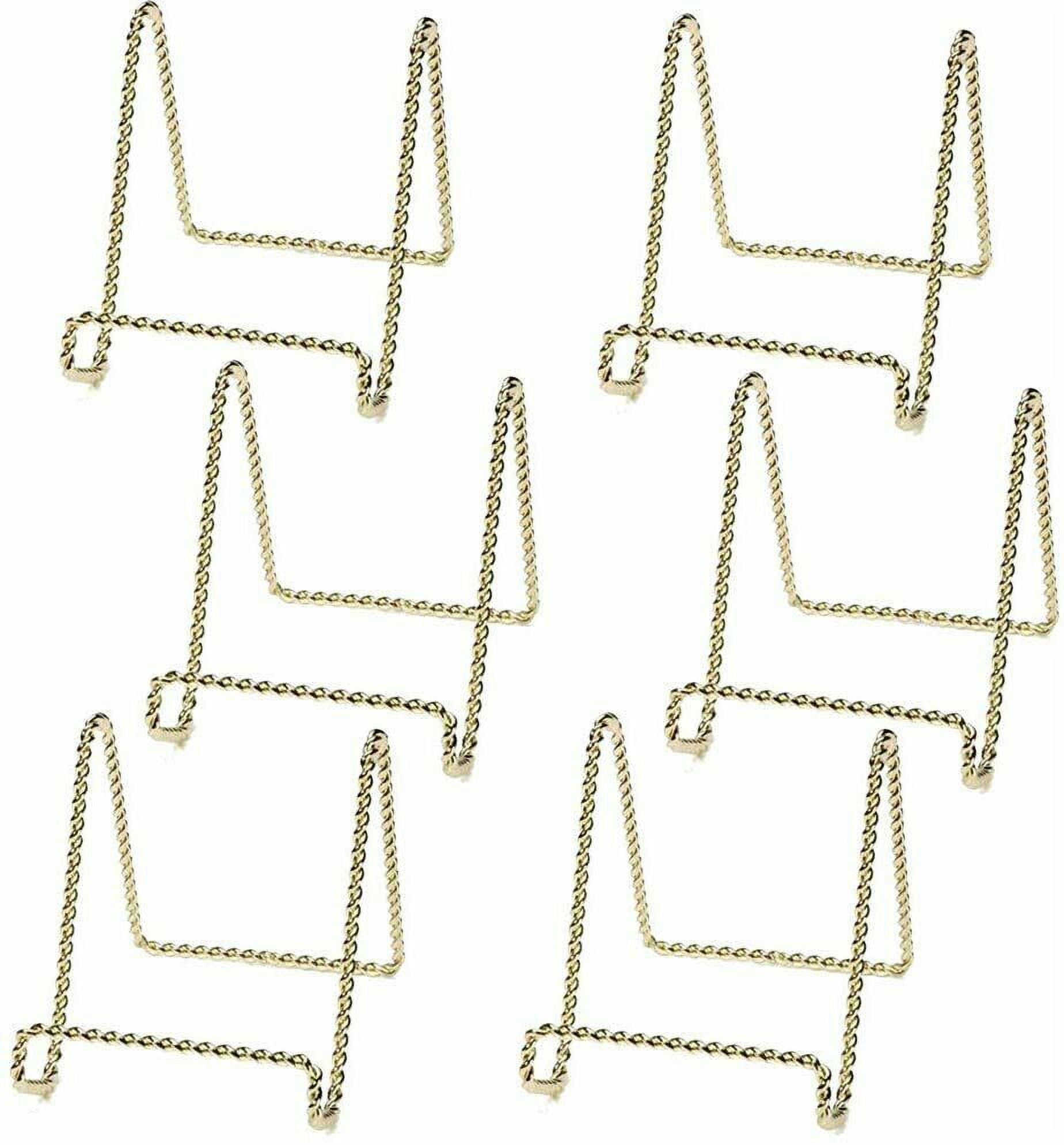 Gold Plate Stand Display Easel Rack Dish Holder Metal Twist Wire 3 inch