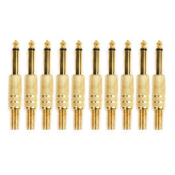 Gold-Plated 1/4 Inch Mono Audio Plug - Universal Fit for Musical Instruments & Pro Audio Equipment