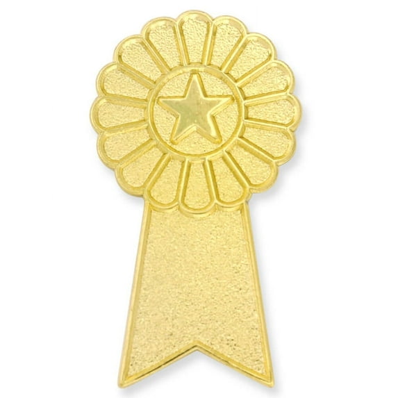 Gold Plated 1st Place Award Ribbon Lapel Pin