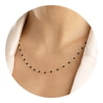 thumbnail image 1 of Gold Plated 20-inch Adjustable Black Enamel Bead Chain Necklace for Women, 1 of 6