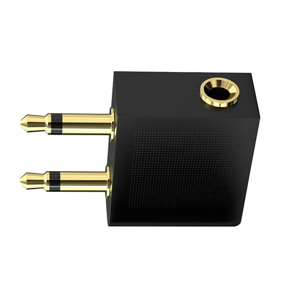 Gold Plated 3.5mm Sound Splitter Adapter for Aircraft, Easy Connection Headphone Converter Travel Airline Aircraft Plug