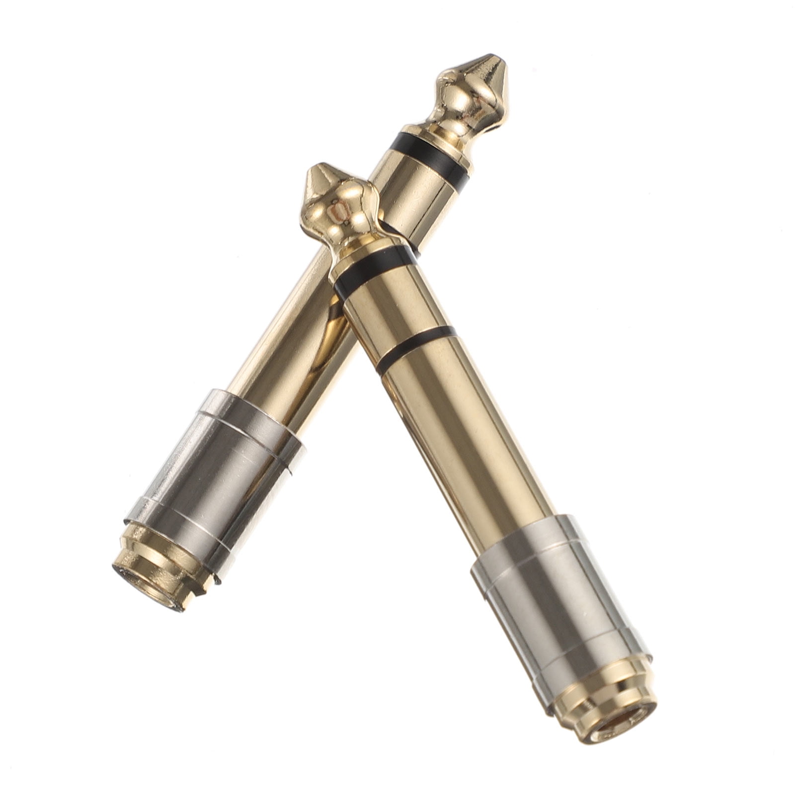 Gold Plated 6.35mm to 3.5mm Adapter Headset Copper Headphone Jack Pure Stereo 2 Pcs
