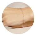 thumbnail image 1 of Gold Plated 7.5-inch Adjustable Violet Purple Enamel Bead Chain Bracelet for Women, 1 of 6