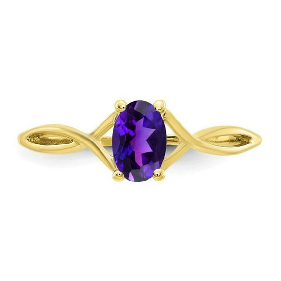 Gold Plated 925 Sterling Silver 0.71 Ct Natural Amethyst Ring, Silver Ring For Women