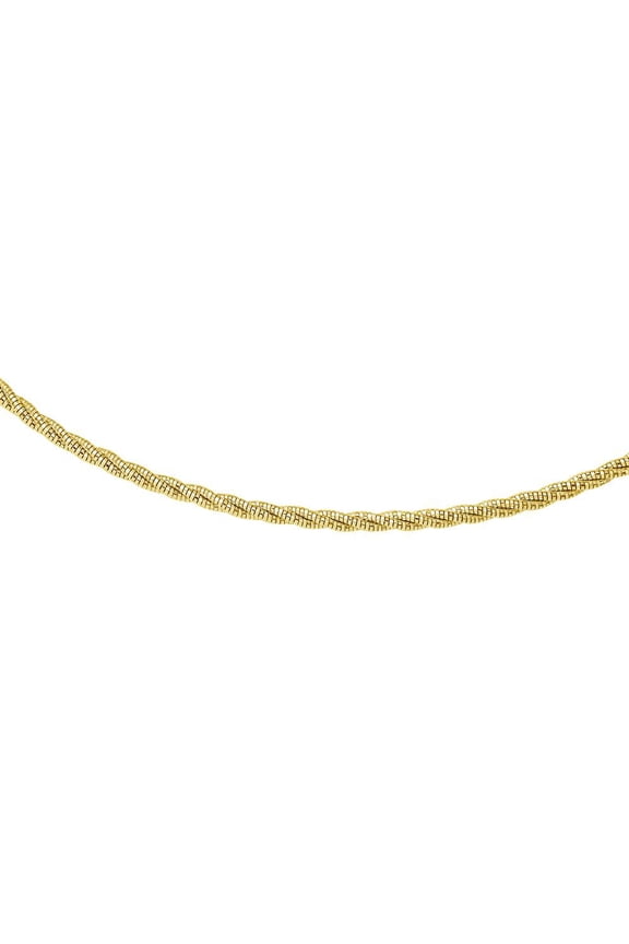 Gold Plated 925 Sterling Silver 3 Layer Twisted Omega Chain Gold Plated 3mm 16" Jewelry Female