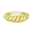 thumbnail image 1 of Gold Plated 925 Sterling Silver Croissant Design Ring Band Jewelry Female Male Unisex Size 8, 1 of 4