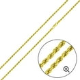 thumbnail image 1 of Gold Plated 925 Sterling Silver Diamond-Cut Rope 040 Chain 2mm Made in Italy 30" Jewelry Female, 1 of 5