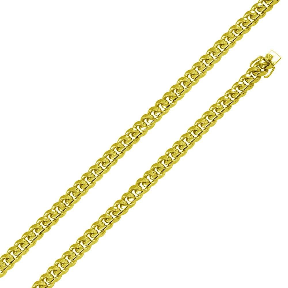 Gold Plated 925 Sterling Silver Miami Cuban Chain 9mm Box Lock Italy 22 ...