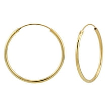 Gold Plated 925 Sterling Silver Plain Hoop Earrings