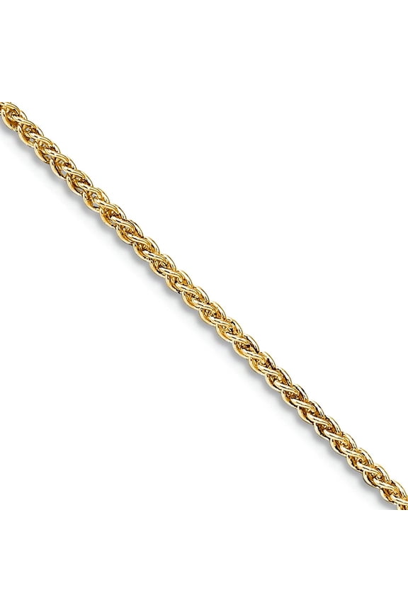 Gold Plated 925 Sterling Silver Polished Lobster Claw Closure Spiga Chain Necklace 16 Inch 1.5mm Wide Chain Necklace for