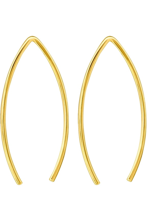 Gold Plated 925 Sterling Silver Wire Earrings, Sold as a Pair[a017]
