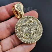 Gold Plated Alloy QC Pendant & 20" Iced Cubic Zirconia Cuban 18" Tennis chain